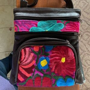 Spanish embroidered crossbody purse.